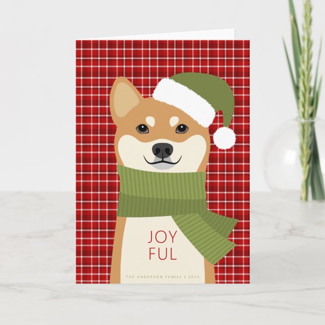 Shiba Inu Christmas Holiday Card (Front)