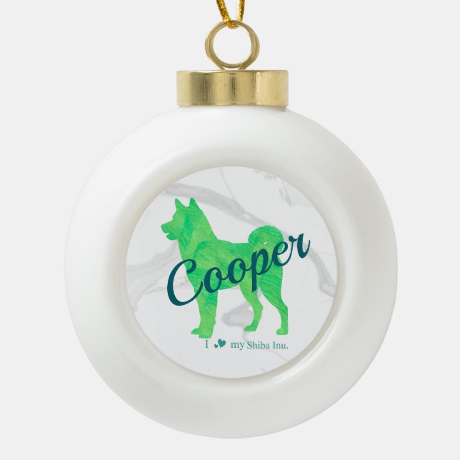 Shiba Inu Christmas Ornament – Custom Pastel Gift (Front)