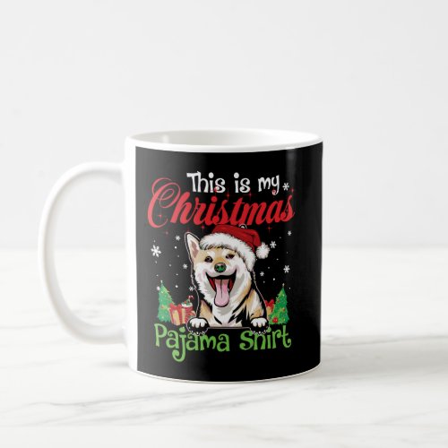 Shiba Inu Christmas Pajama Shirt Funny Dog Lover X Coffee Mug
