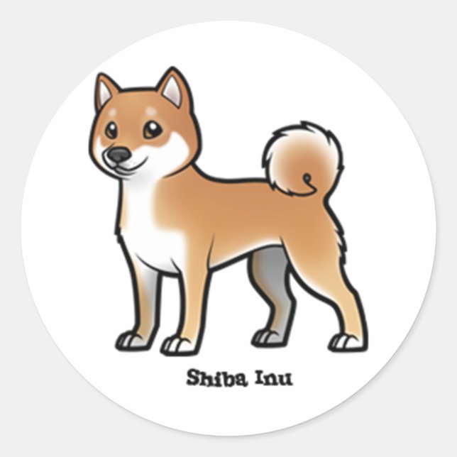 shiba inu classic round sticker (Front)