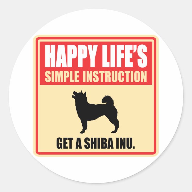Shiba Inu Classic Round Sticker (Front)