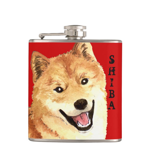 Shiba Inu Color Block Hip Flask (Front)