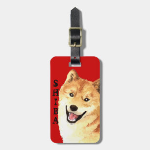 Shiba Inu Color Block Luggage Tag