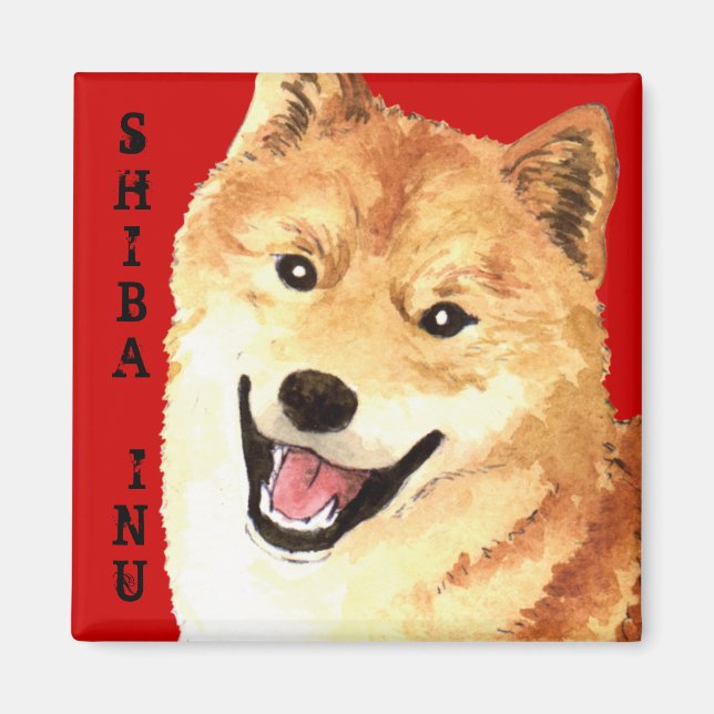 Shiba Inu Color Block Magnet (Front)
