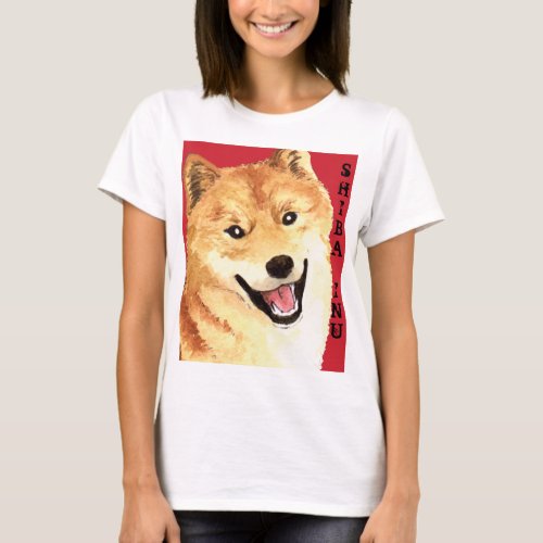 Shiba Inu Color Block T_Shirt