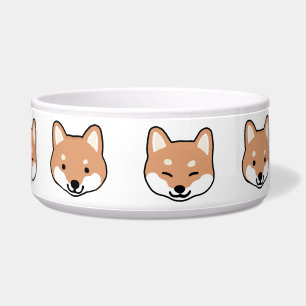 Shiba Inu Cute Dog Faces Pet Food or Water Bowl
