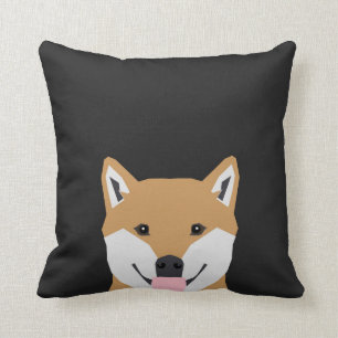 Shiba Inu - cute dog illustration for pet owners Throw Pillow