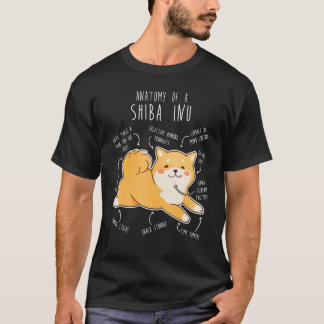 Shiba Inu Dog Anatomy Pet Red Shibe Mom Cute Doge T-Shirt