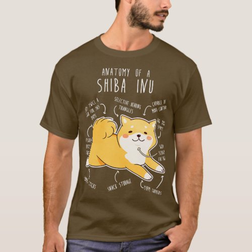 Shiba Inu Dog Anatomy T_Shirt