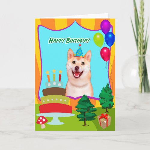 Shiba Inu Dog Birthday Card