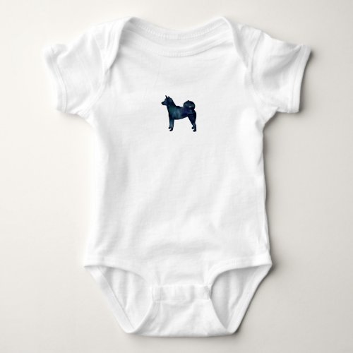 Shiba Inu Dog Black Watercolor Silhouette Baby Bodysuit