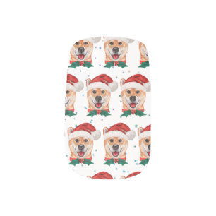Shiba Inu Dog Breed Christmas Stars Minx Nail Art