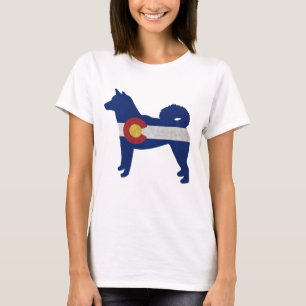 Shiba Inu Dog Breed Colorado Flag Silhouette T-Shirt