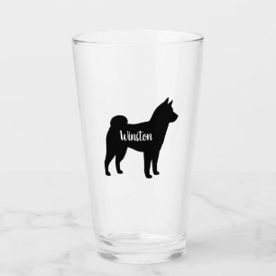 Shiba Inu Dog Breed Silhouette Personalized Glass