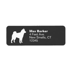 Shiba Inu Dog Breed Silhouette Return Address Label