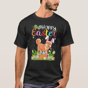 Shiba Inu Dog Bunny Egg Hunting  Shiba Inu Happy E T-Shirt