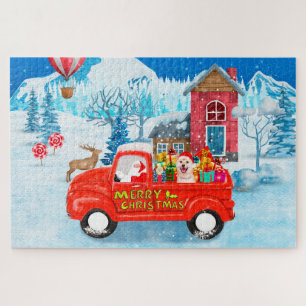 Shiba Inu Dog Christmas Delivery Truck Snow Jigsaw Puzzle