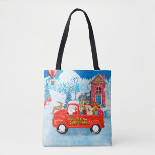 Shiba Inu Dog Christmas Delivery Truck Snow Tote Bag