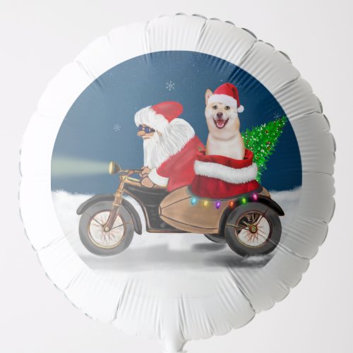 Shiba Inu Dog Christmas Santa Claus   Balloon