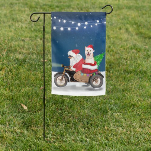 Shiba Inu Dog Christmas Santa Claus  Garden Flag