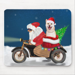 Shiba Inu Dog Christmas Santa Claus   Mouse Pad