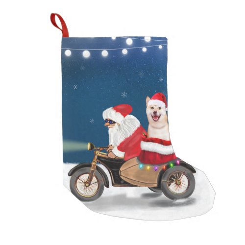 Shiba Inu Dog Christmas Santa Claus   Small Christmas Stocking