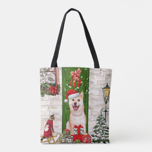Shiba Inu Dog Christmas  Tote Bag