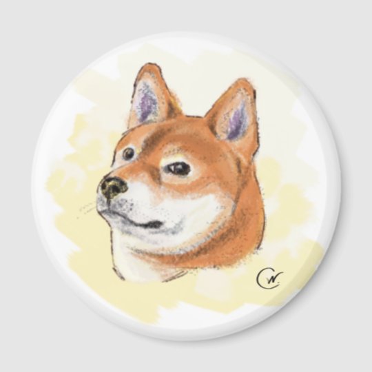 Shiba Inu Dog Drawing Magnet