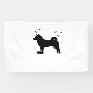 Shiba Inu Dog – Halloween Moon Silhouette Oversize Banner