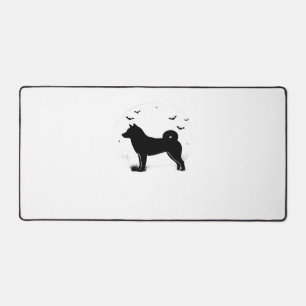 Shiba Inu Dog – Halloween Moon Silhouette Oversize Desk Mat