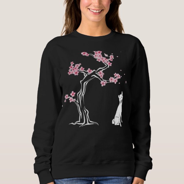 Shiba Inu Dog Japanese Cherry Blossom Sakura Flowe Sweatshirt (Front)