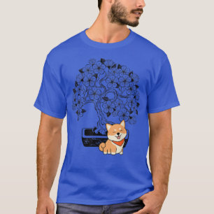 Shiba Inu Dog Japanese Cherry Cute Blossom Sakura  T-Shirt