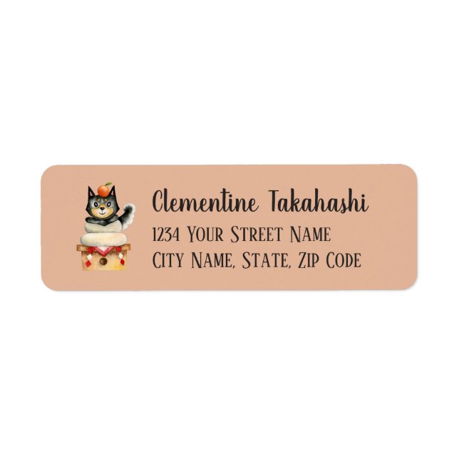 Shiba Inu Dog Japanese Mochi Label (Front)