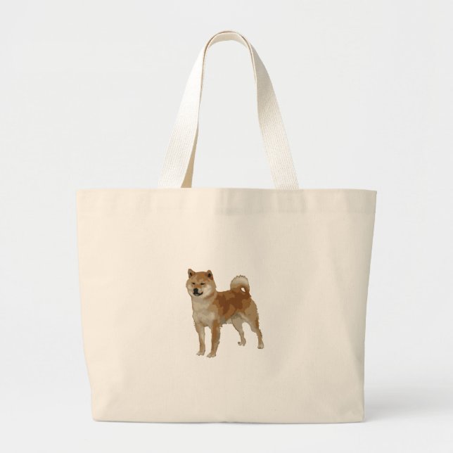 Shiba Inu Dog Large Tote Bag (Front)