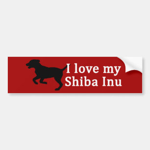 Shiba Inu Dog Love Bumper Sticker