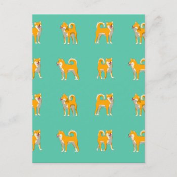 Shiba Inu Dog Pattern Postcard by RicardoArtes at Zazzle