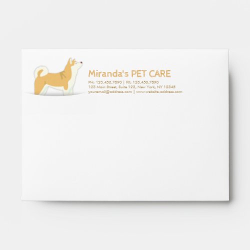 Shiba Inu Dog Pet Care Sitting Bathing  Grooming Envelope