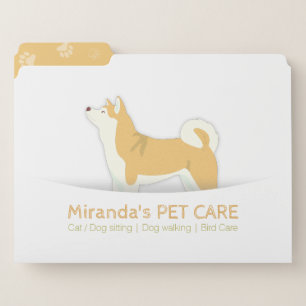 Shiba Inu Dog Pet Care Sitting Bathing & Grooming File Folder