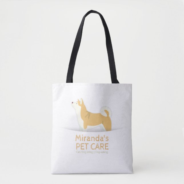 Shiba Inu Dog Pet Care Sitting Bathing & Grooming Tote Bag (Front)