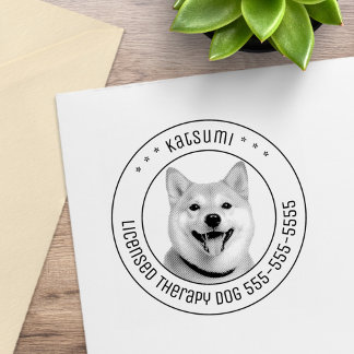 Shiba Inu Dog Pet Photo Round Rubber Stamp