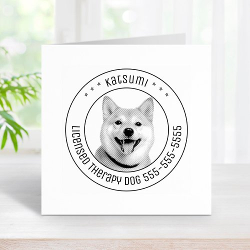 Shiba Inu Dog Pet Photo Round Rubber Stamp