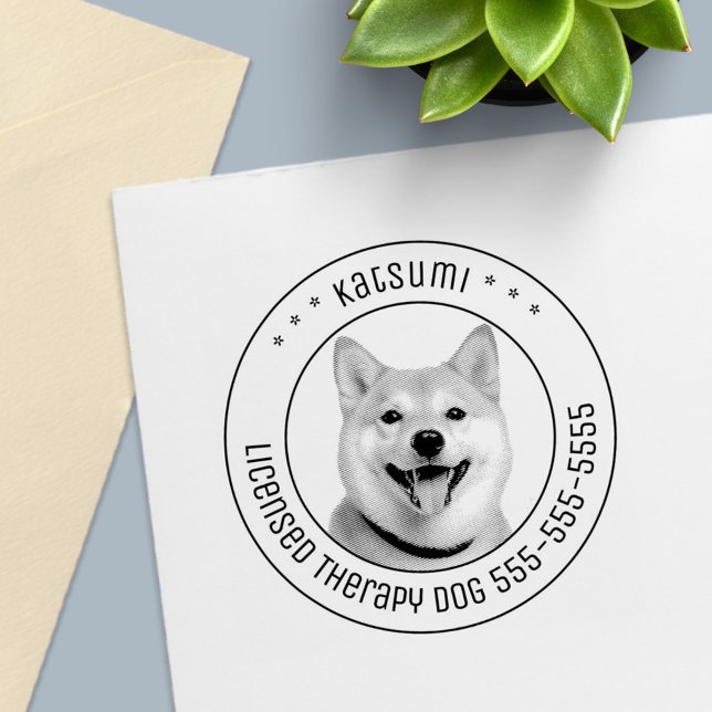 Shiba Inu Dog Pet Photo Round Self-inking Stamp (Creator Uploaded)
