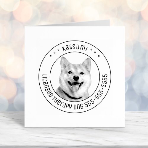 Shiba Inu Dog Pet Photo Round Self_inking Stamp