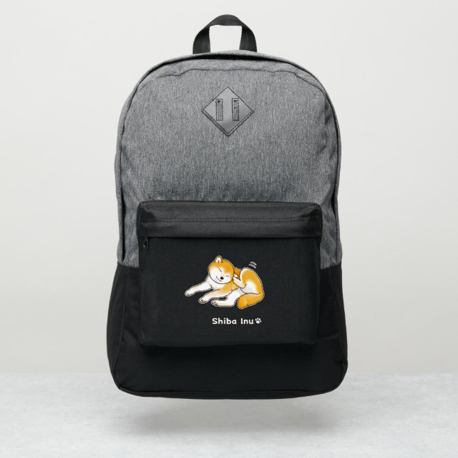 Shiba Inu Dog Relaxing Peacefully Pixel Art Port Authority® Backpack (Front)