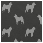 Shiba Inu Dog Silhouettes Grey and Black Patterned Fabric
