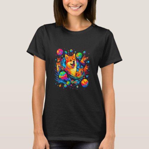 Shiba Inu Dog Space Family  T_Shirt