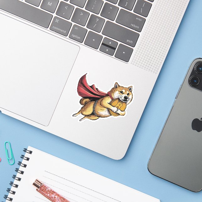 Shiba Inu Dog Sticker (Laptop w/ iPhone)