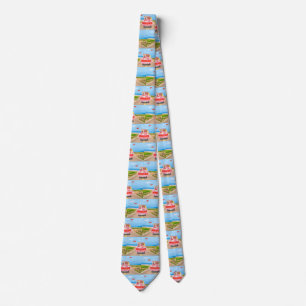 Shiba Inu Dog Valentine's Day Truck Hearts Neck Tie