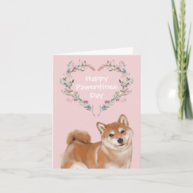 Shiba Inu Dog Valentines Holiday Card (Front)