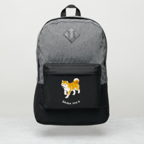 Shiba Inu Dog Walking Leisurely Pixel Art Port Authority Backpack